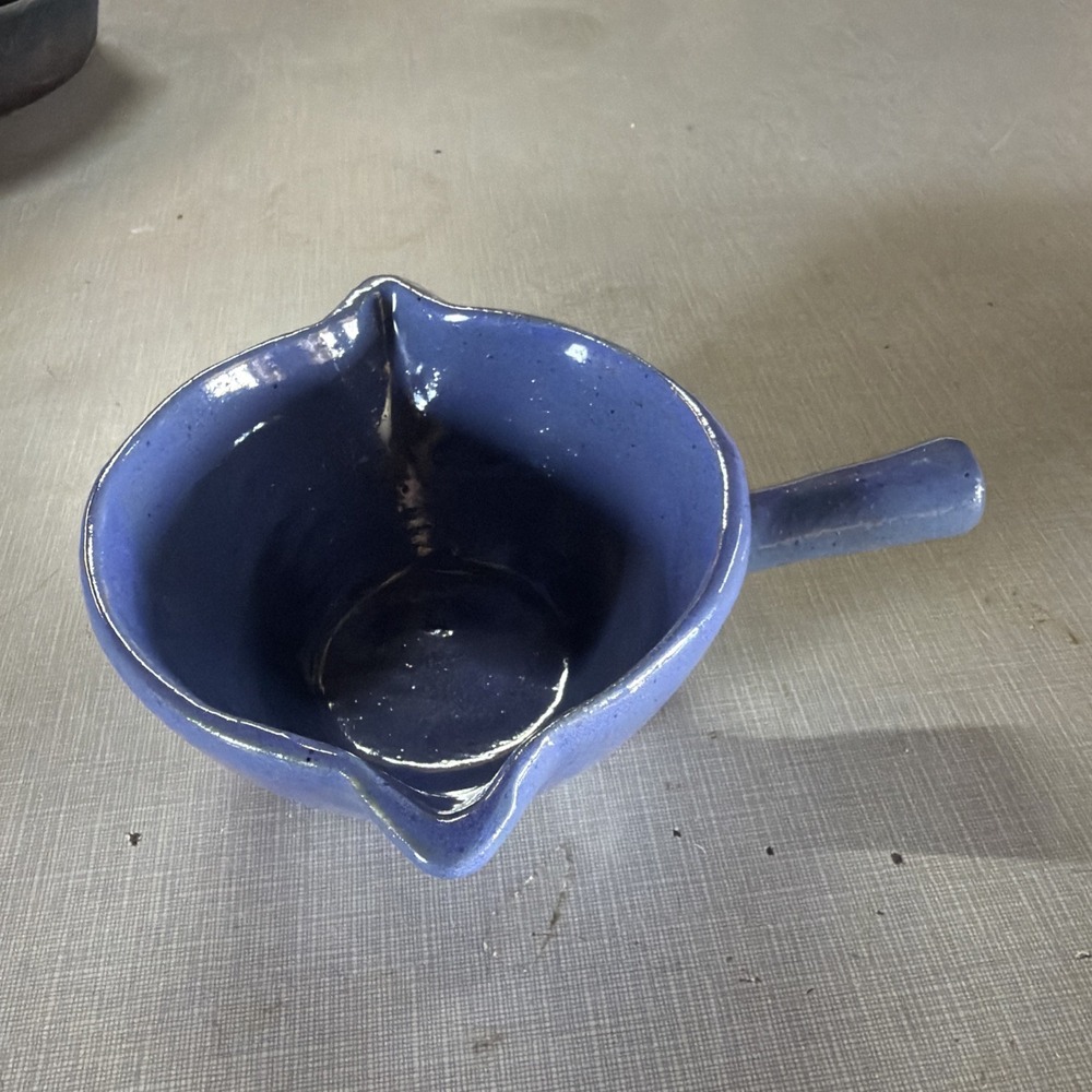 Vintage ByBee Pottery Kentucky Blue Gravy Bowls with Lug Handles